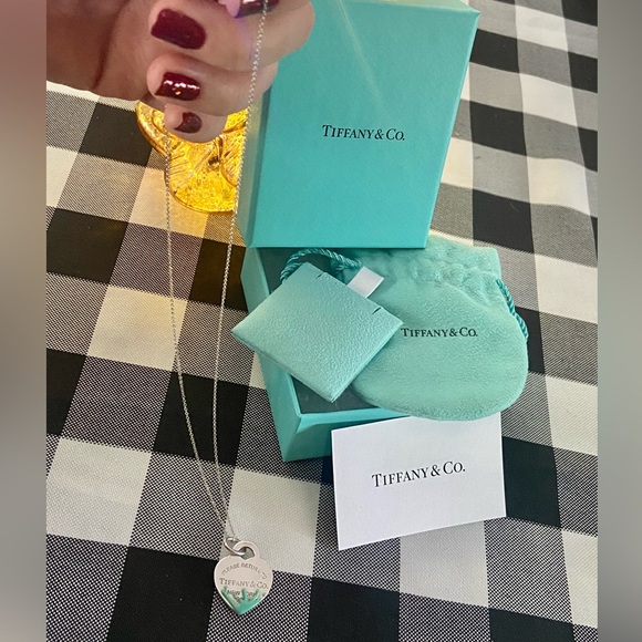 Tiffany and Co. Tiffany Blue Paint Splatter Pendant & Chain (Retired) - Picture 7 of 10